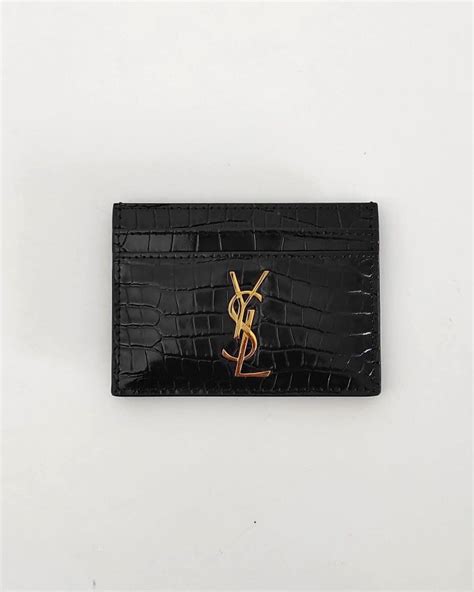 ysl croc card holder